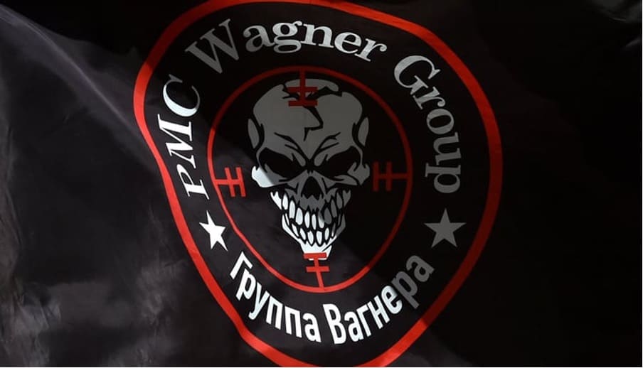 Bandera del grupo Wagner. Fuentes- AFP.
