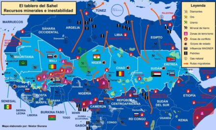MAPA DE LOS RECURSOS MINERALES Y DE LA INESTABILIDAD EN EL SAHEL