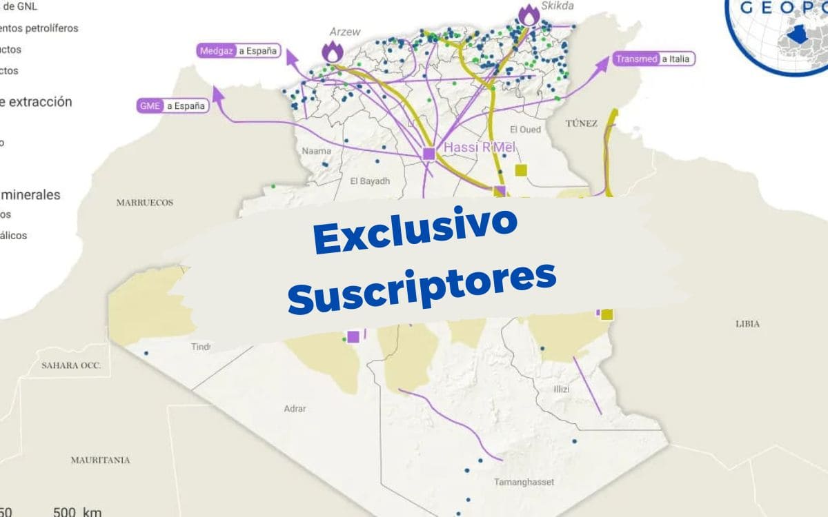 Mapa recursos estratégicos de Argelia