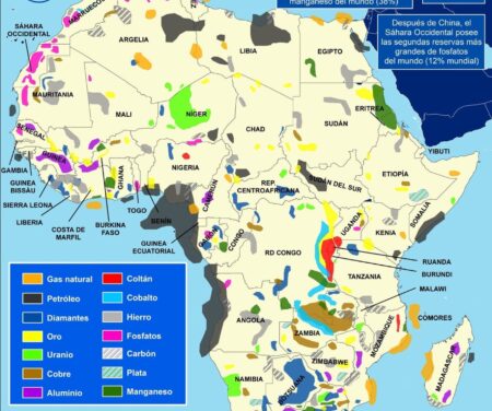 MAPA DE LOS RECURSOS NATURALES EN ÁFRICA