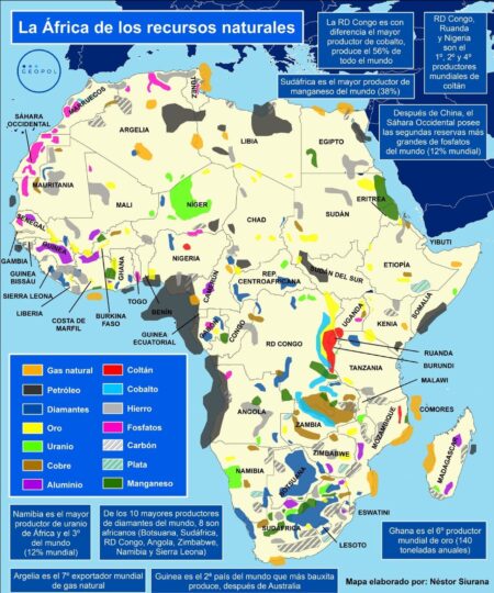 Mapa De Los Recursos Naturales En África Geopol 21 0371