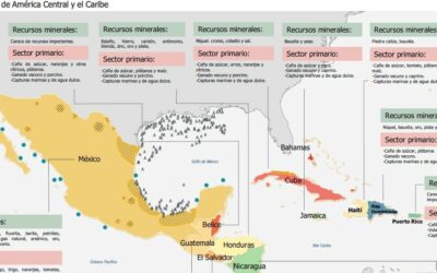 MAPA DE AMÉRICA CENTRAL Y CARIBE: PRINCIPALES RECURSOS ESTRATÉGICOS
